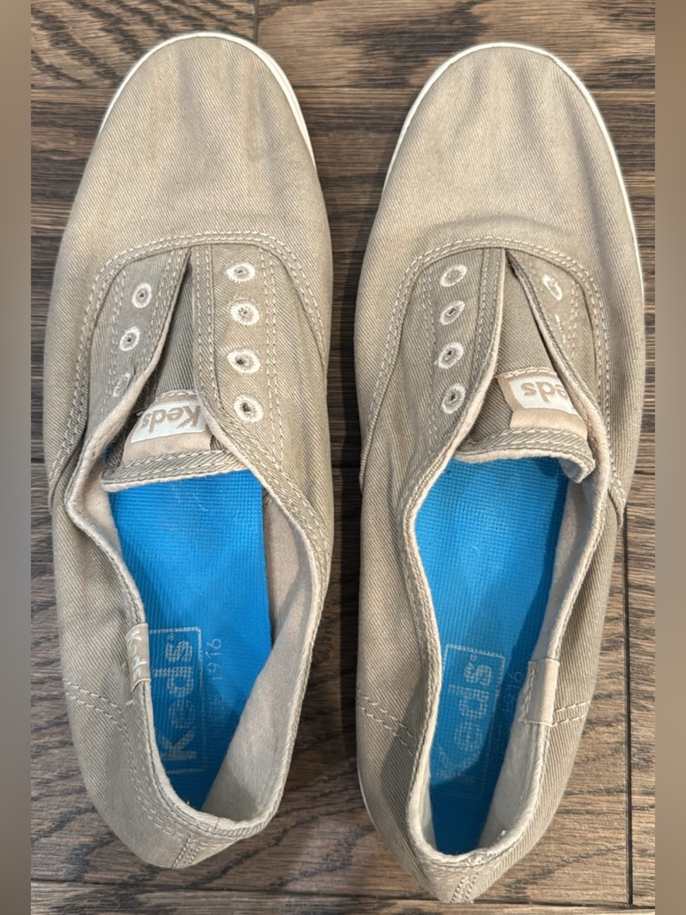 Keds Beige Canvas Slip-Ons